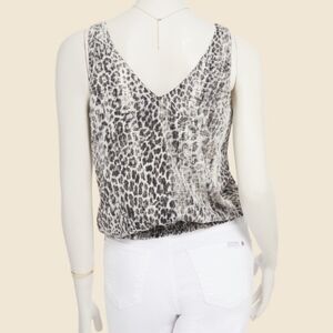 Evereve Allison Joy Exclusive Women's XL Hamlin Smocked Tank Leopard New Tagged